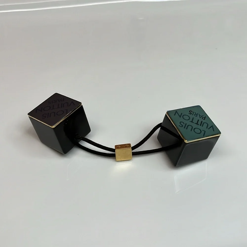 LOUIS VUITTON BLUE METALLIC/BLACK HAIR BAUBLES